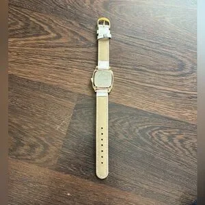 Vintage Haband Rhinestone Wristwatch Gold White 6 Inch, Vintage Gold Silver Modern Style Analog Watch by  main image 4